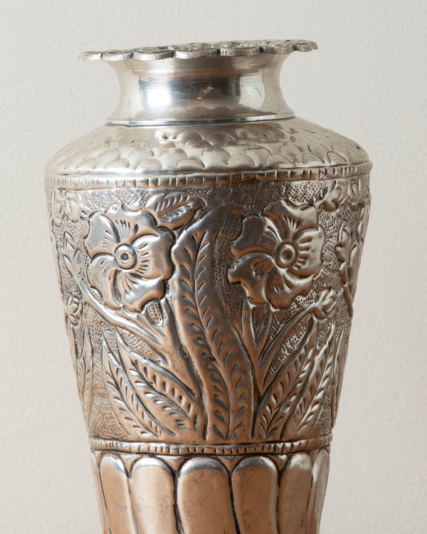 Silver Plated Hammered Flower Vase - Lone Fox