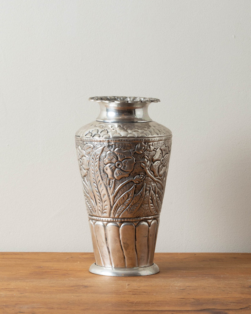 Silver Plated Hammered Flower Vase - Lone Fox