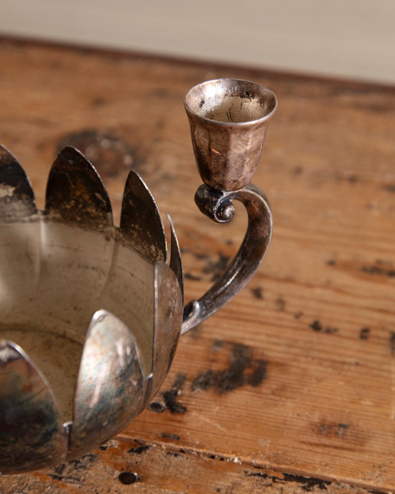 Silver Plated Lotus Bowl Candle Holder - Lone Fox
