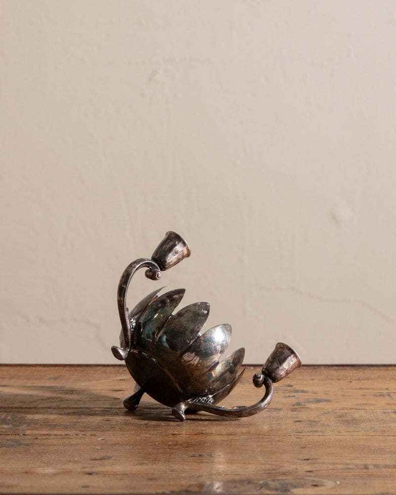 Silver Plated Lotus Bowl Candle Holder - Lone Fox