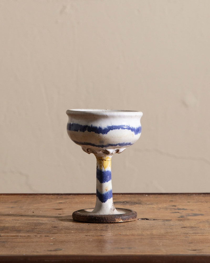 Single Cabana Striped Studio Chalice, Signed - Lone Fox