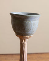 Single Pastel Studio Pottery Chalice, Signed - Lone Fox