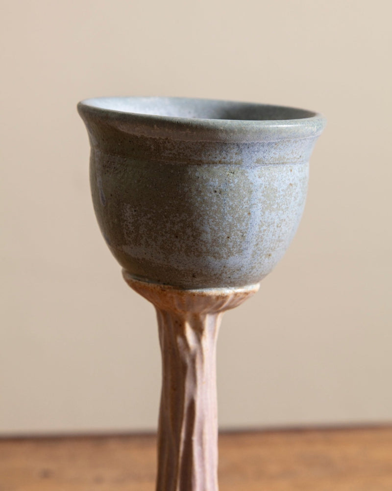 Single Pastel Studio Pottery Chalice, Signed - Lone Fox