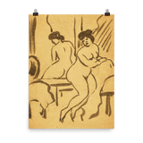 "Sitting female" Art Print - Lone Fox
