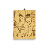 "Sitting female" Art Print - Lone Fox
