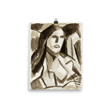 "Sketch of woman head" Art Print - Lone Fox