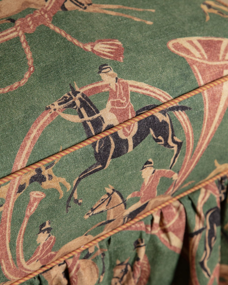 Skirted Slipper Chair in Green Derby Upholstery, Denmark, 1950's - Lone Fox