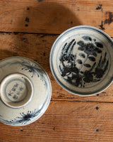 Small Blue and White Porcelain Floral Bouquet Dish - Lone Fox
