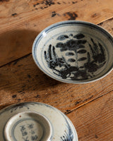 Small Blue and White Porcelain Floral Bouquet Dish - Lone Fox