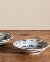 Small Blue and White Porcelain Lotus Dish - Lone Fox