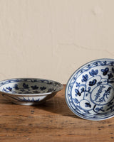 Small Blue and White Porcelain Noble Character Dish - Lone Fox