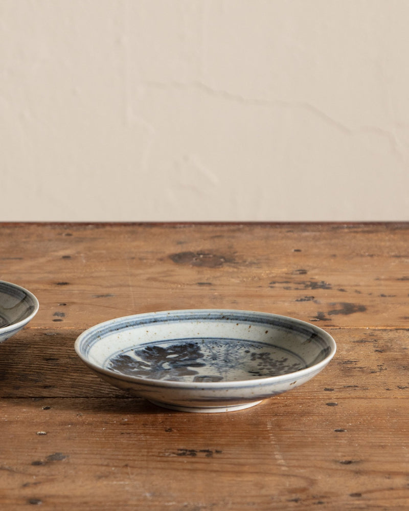 Small Blue and White Porcelain Three Friends Dish - Lone Fox
