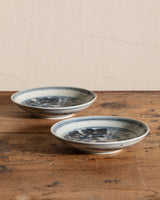 Small Blue and White Porcelain Three Friends Dish - Lone Fox