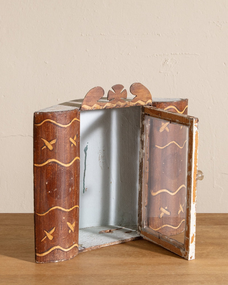 Small Handmade Glass Door Shrine Cabinet, 20th Century - Lone Fox