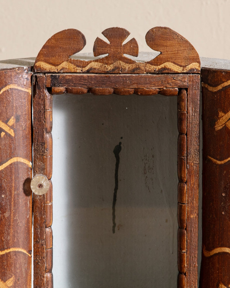 Small Handmade Glass Door Shrine Cabinet, 20th Century - Lone Fox