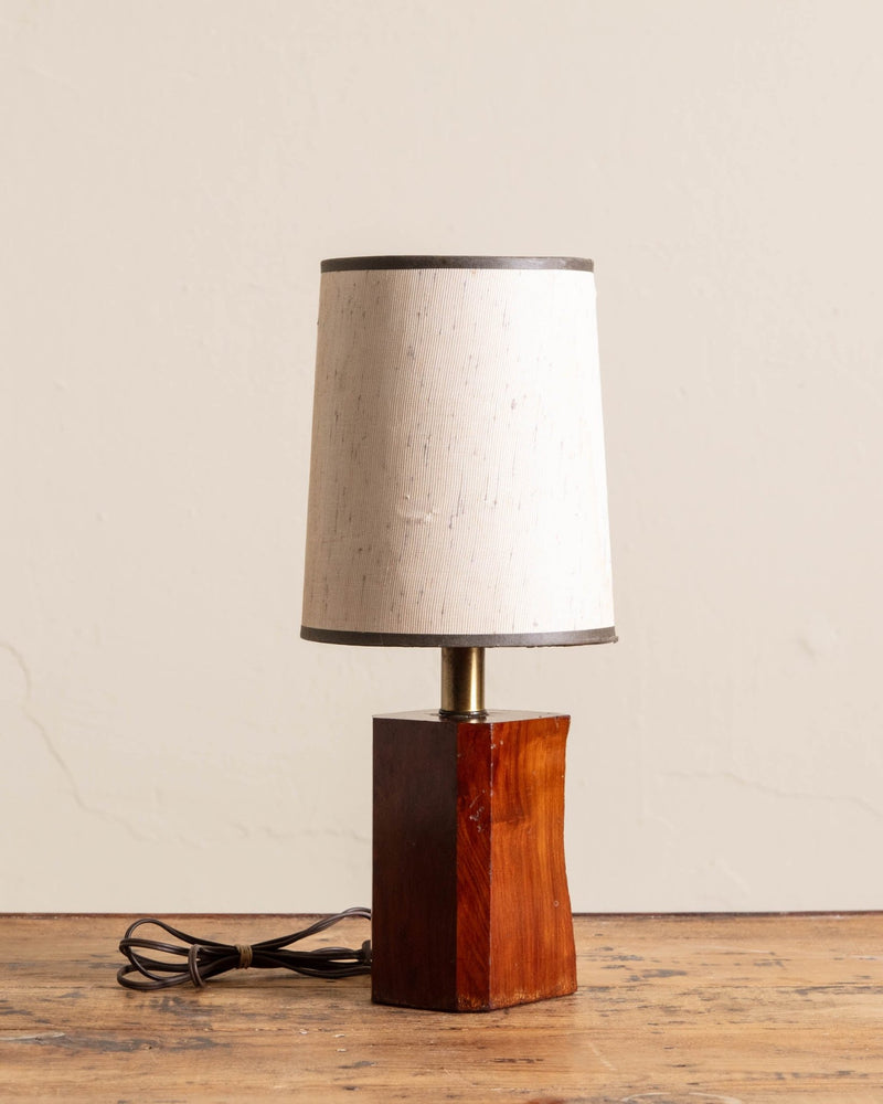 Small Live Edge Wood Table Lamp - Lone Fox
