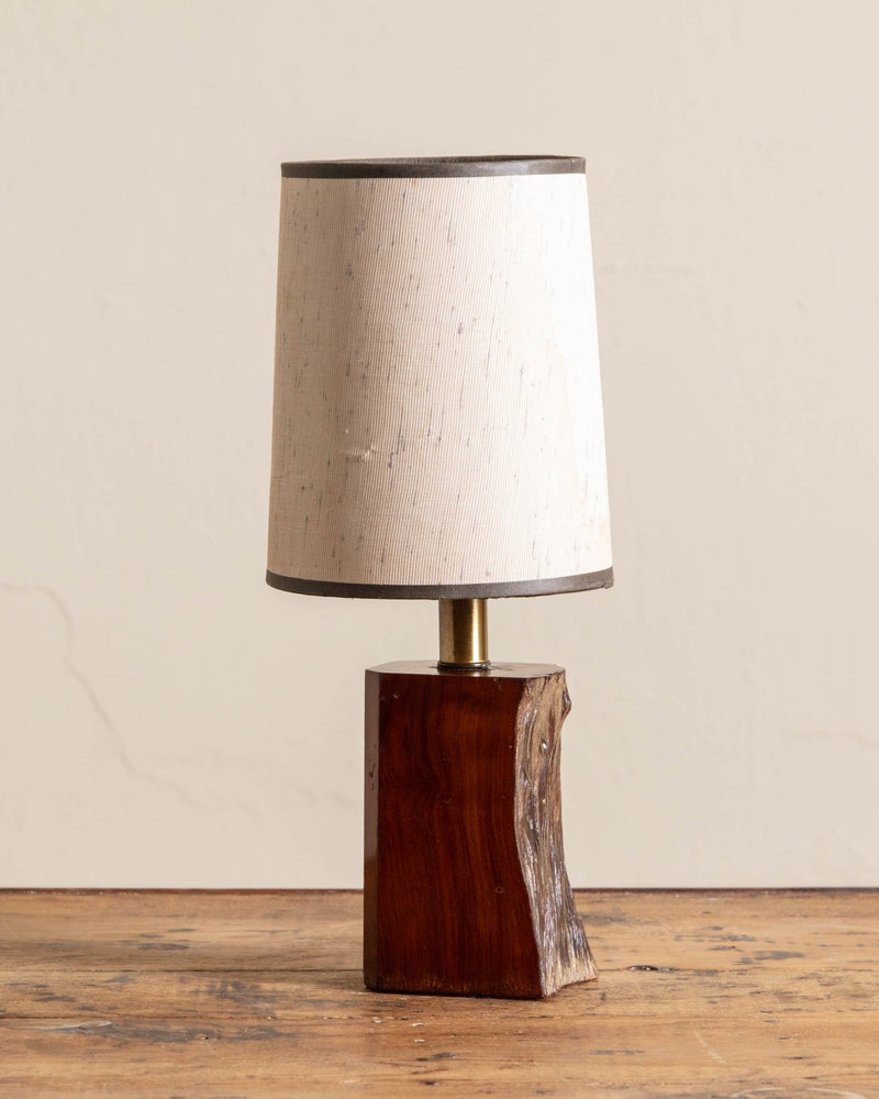 Small Live Edge Wood Table Lamp - Lone Fox