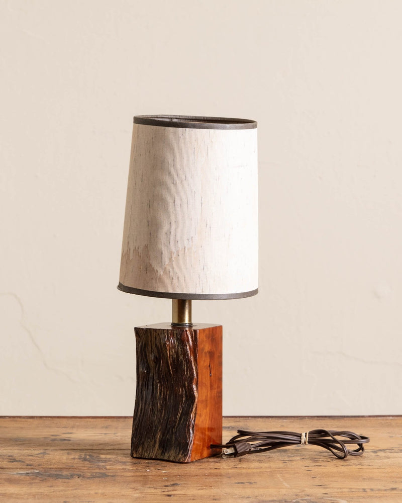 Small Live Edge Wood Table Lamp - Lone Fox