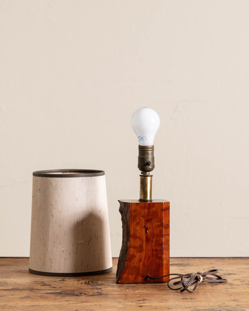 Small Live Edge Wood Table Lamp - Lone Fox