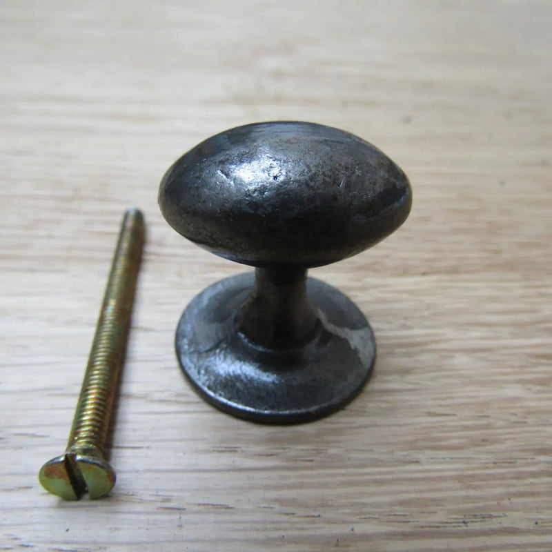 Small Oval Forged Cabinet Knob - Lone Fox