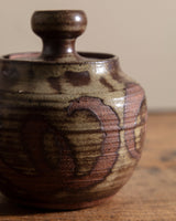 Small Studio Pottery Round Lidded Jar, Signed - Lone Fox