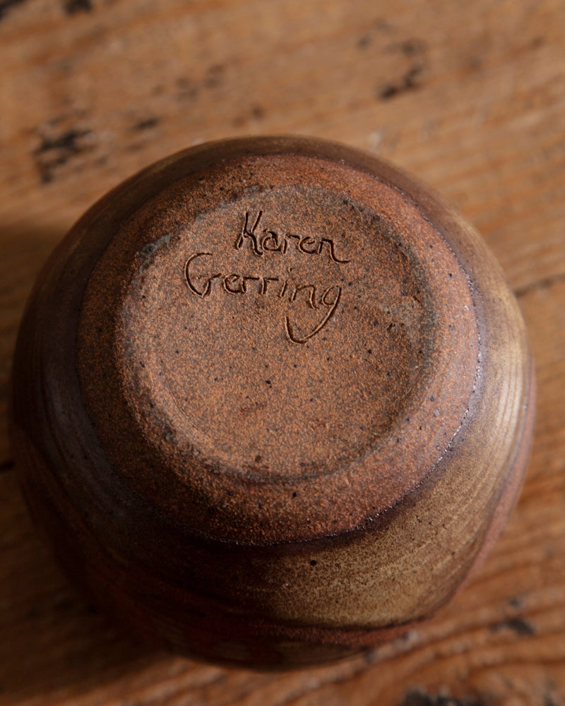 Small Studio Pottery Round Lidded Jar, Signed - Lone Fox