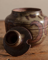 Small Studio Pottery Round Lidded Jar, Signed - Lone Fox