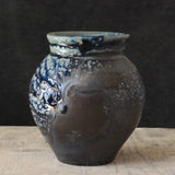 Soda Fired Vase Cobalt Blue/Black 7-8" - Lone Fox