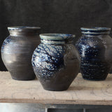 Soda Fired Vase Cobalt Blue/Black 7-8" - Lone Fox