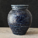 Soda Fired Vase Cobalt Blue/Black 7-8" - Lone Fox