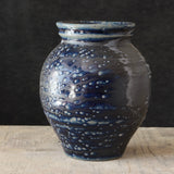 Soda Fired Vase Cobalt Blue/Black 7-8" - Lone Fox