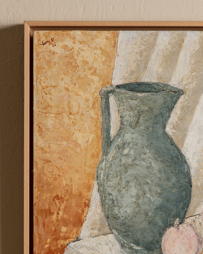 Soft Impasto Still Life of Jug & Peaches by Jay B, 1966 - Lone Fox