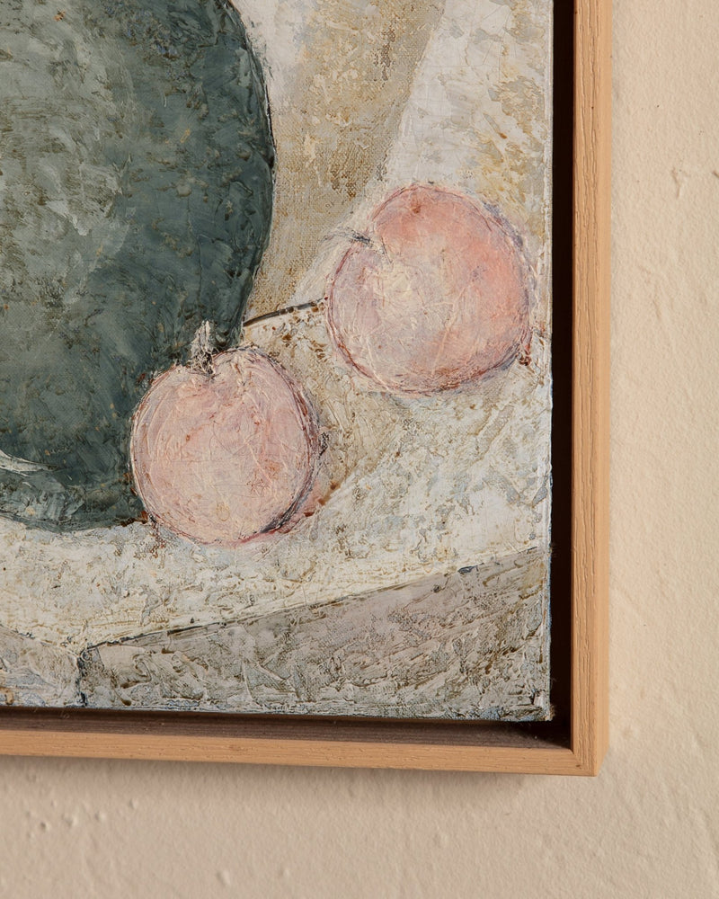 Soft Impasto Still Life of Jug & Peaches by Jay B, 1966 - Lone Fox