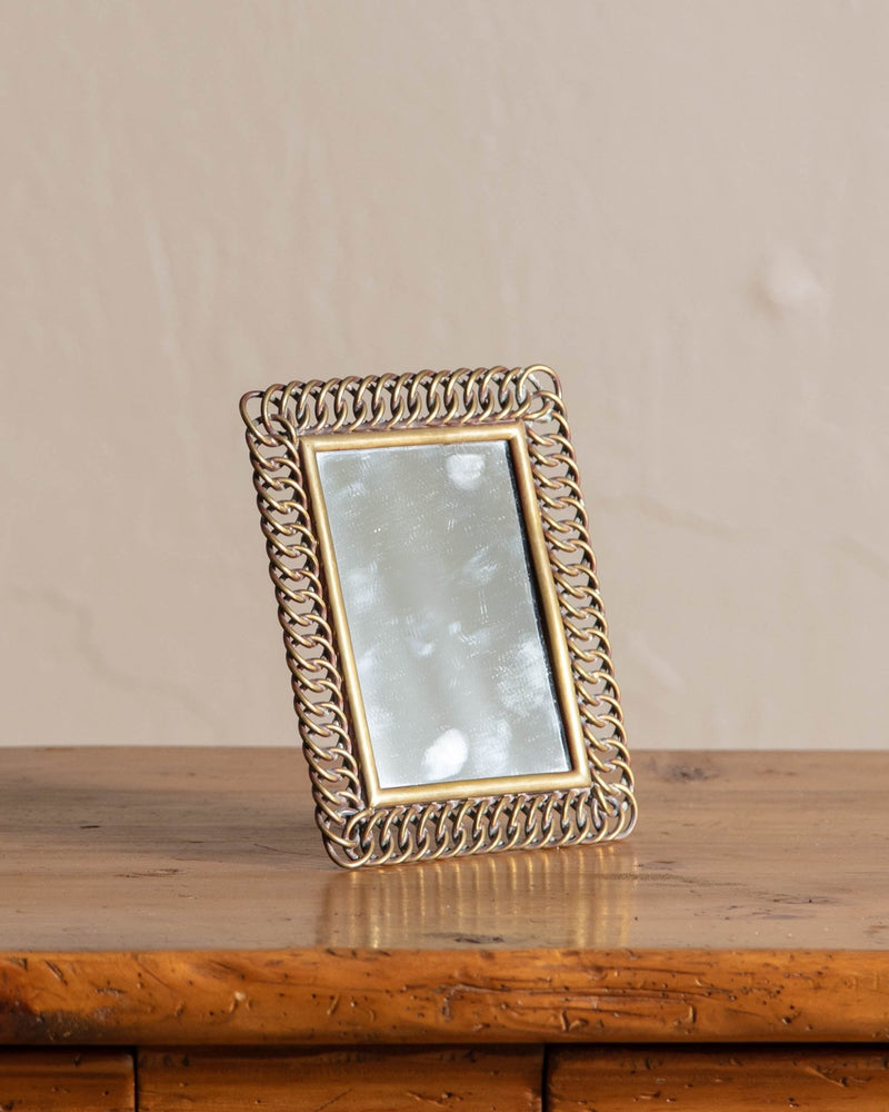 Solid Brass Chain Ring Mirror - Lone Fox