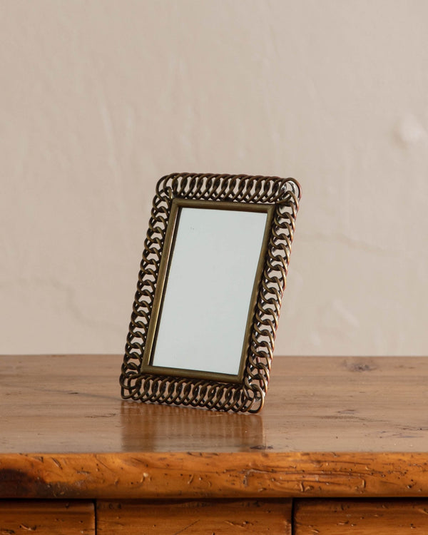 Solid Brass Chain Ring Mirror - Lone Fox