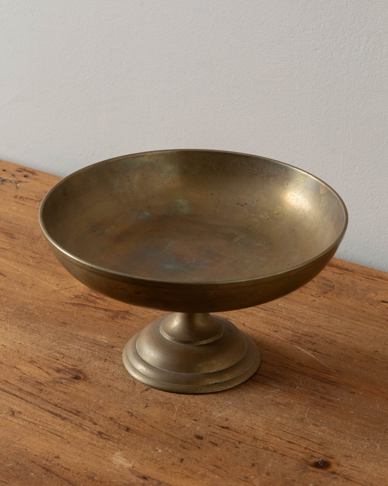 Solid Brass Footed Compote w/ Stunning Patina - Lone Fox