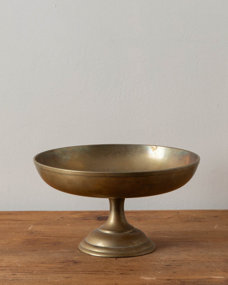 Solid Brass Footed Compote w/ Stunning Patina - Lone Fox