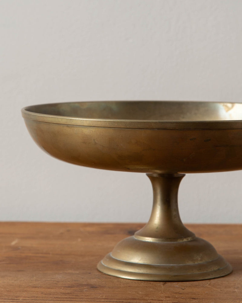 Solid Brass Footed Compote w/ Stunning Patina - Lone Fox