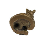 Solid Brass Sitting Fox Paper Weight - Lone Fox