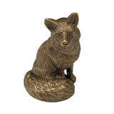 Solid Brass Sitting Fox Paper Weight - Lone Fox