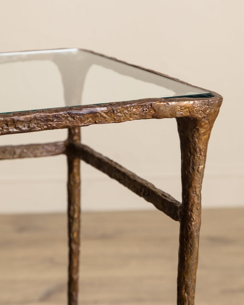 Solid Bronze Vanity Table w/ Mirror Manner of Alberto Giacometti, USA, 1960's - Lone Fox