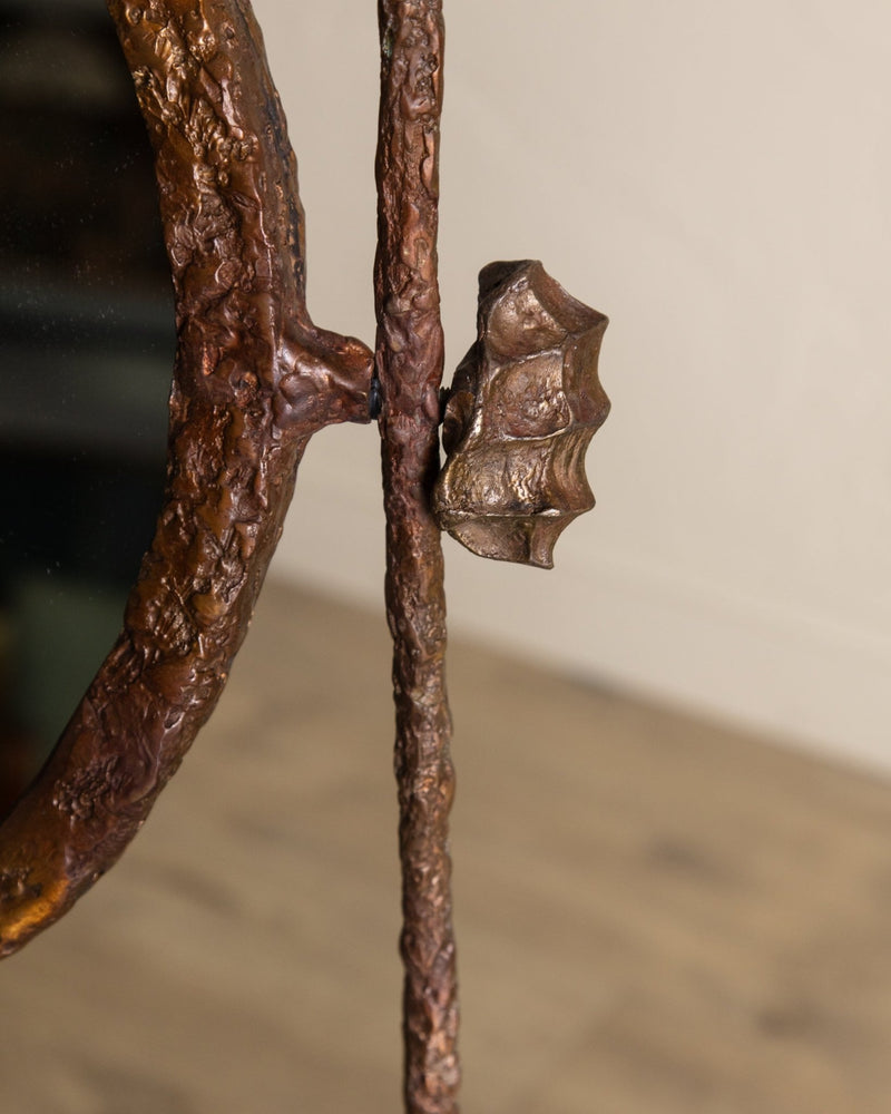 Solid Bronze Vanity Table w/ Mirror Manner of Alberto Giacometti, USA, 1960's - Lone Fox