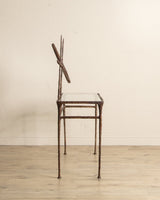 Solid Bronze Vanity Table w/ Mirror Manner of Alberto Giacometti, USA, 1960's - Lone Fox