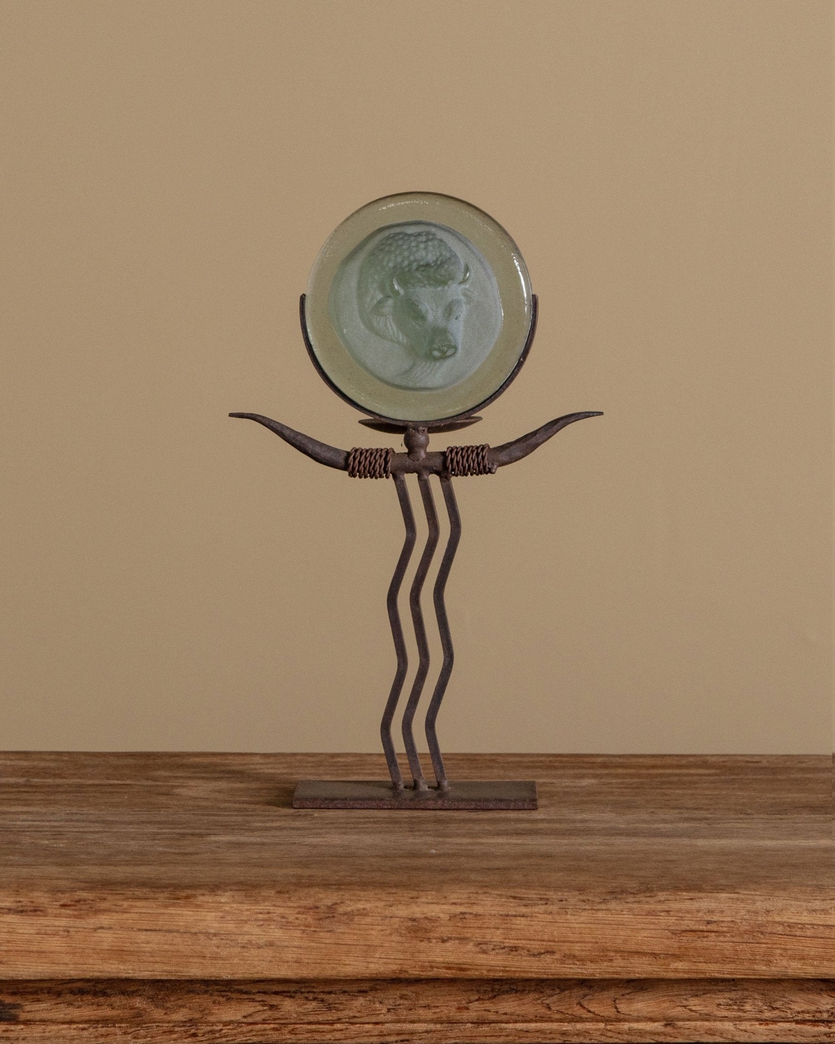 Southwestern Buffalo & Wrought Iron Candle Holder - Lone Fox