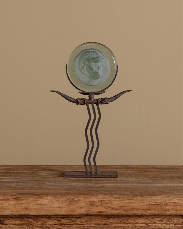 Southwestern Buffalo & Wrought Iron Candle Holder - Lone Fox