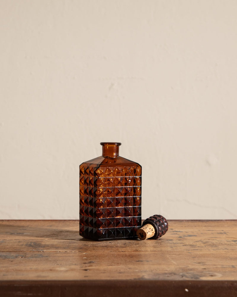 Spanish Amber Glass Faceted Decanter - Lone Fox