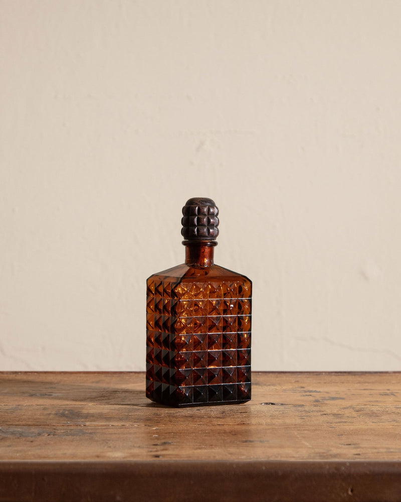 Spanish Amber Glass Faceted Decanter - Lone Fox