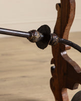 Spanish Carved Mahogany Dining Table w/ Iron Stretcher, Europe, 18th Century - Lone Fox