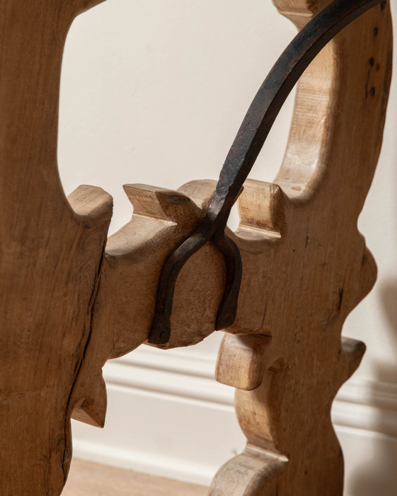 Spanish Oak & Forged Iron Console Table - Lone Fox