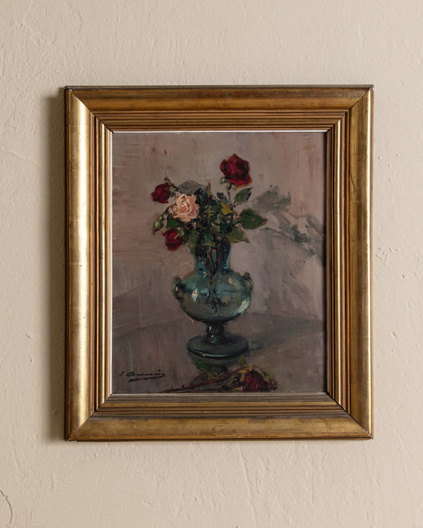 Spanish School Still Life of Roses by Joaquín Asensio, Spain, 1930's - Lone Fox